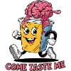 Funny juice cup with brain