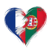 France Portugal Flag Coeur