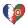France Portugal Flag Heart