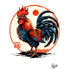 Strong, cool and proud rooster