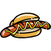 Comic Bratwurst Buns Bratwurstbrötchen Mustard