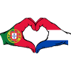 Portugal Holland Vlag Handen Hartvorm