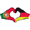 Portugal Deutschland Flagge Hände Herzform