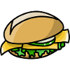 Panino al formaggio condito con formaggio e cetriolo