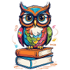 Cute Book Illustration Owls Lover