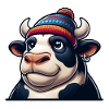 Taureau avec casquette