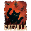 Vintage Catzilla Funny Black Cat Lovers