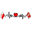 Cardio cœur Drapeau Pologne, Warmie Mazurie