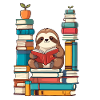 Funny Book Lover Sloth