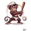 Giocatore di baseball con mazza: Baby Monkey
