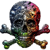 Mehrfarbiger Totenkopf