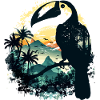 Jungle d'oiseaux toucans