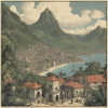 Tropical seaside village