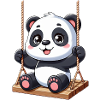 Panda on swing playground fun