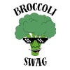 Laughing broccoli with sunglasses