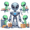 Aliens build robots
