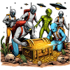 Aliens on a treasure hunt