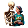 Skeleton with a girl