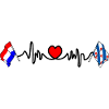 Cardio heart avec Flag Pays-Bas, Frise