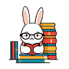 Reading bunny Enthusiastic book lover