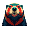 Beaver Cartoon Character Colorful Pet Animal