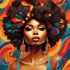 Afro Hair style Floral Explosion
