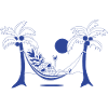 À la plage - Bleu