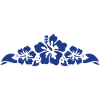 Hibiscus and Leaves - Blue