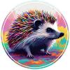 Farbenfrohe digitale Kunst - Igel
