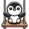 Cute Penguin Swing Cartoon Playground