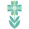 Green Mid-Century Flower