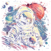 Cool astronaut in retro look
