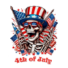 Funny Skeleton 4th of July