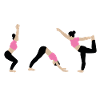 Power-Yoga im Fitnessstudio pink