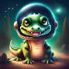 Bébé crocodile dans l’espace
