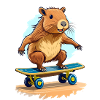 Ein Capybara fährt Skateboard