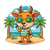Antelope Funny Cartoon Summer Beach Sunglasses