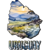 Carte à l’aquarelle de l’Uruguay