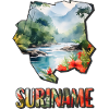 Carte à l’aquarelle du Suriname
