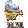 Carte à l’aquarelle Bolivie