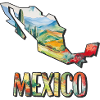 Carte à l’aquarelle du Mexique