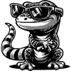 Gecko with sunglasses