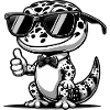 Gecko mit Sonnenbrille
