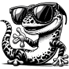Gecko with sunglasses