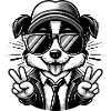 Cute dog with sunglasses