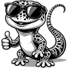 Gecko with sunglasses