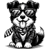 Cute dog with sunglasses