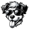 Cute dog with sunglasses