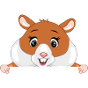 Happy peeking hamster