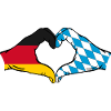 Allemagne Bavière drapeau mains coeur
